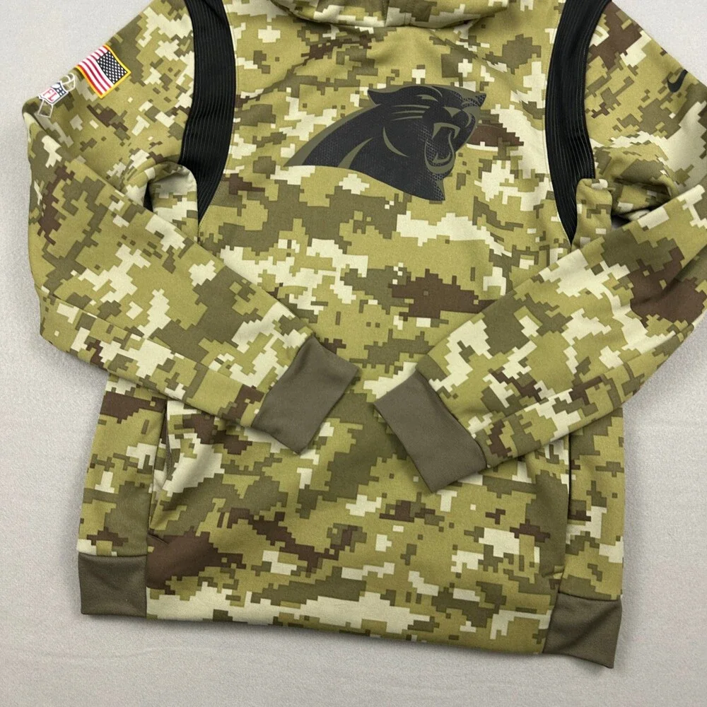 Carolina Panthers Hoodie Boys XL 18/20 Camo Nike On Field Salute Service